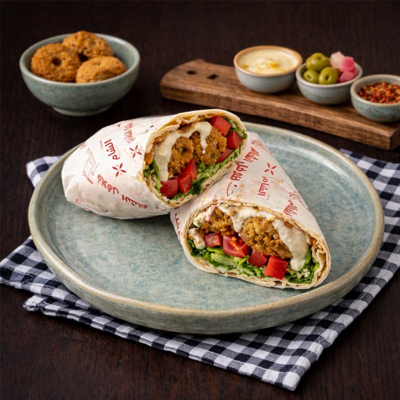 Falafel sandwich with hummus