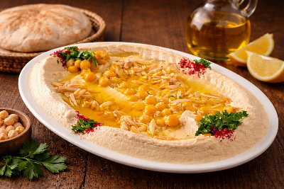 Hummus with almonds