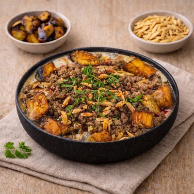 Fattah eggplant with meat